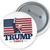 TRUMP VANCE 2024 Fist Pump Election Button: American Flag Maga Pin