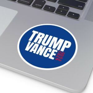 2024 Trump Vance Indoor Outdoor Stickers Navy Blue Best Gift Presidential Nominee Donald J Trump Indoor Outdoor Stickers Trump Vance 2024