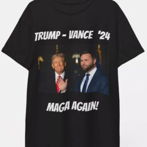 Donald Trump & J.D. Vance 2024 Election Campaign T-Shirt - MAGA Hat & Thumbs Up