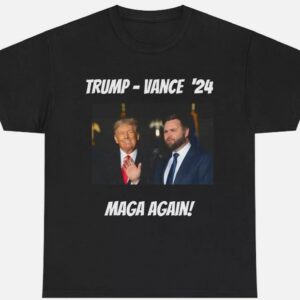 Donald Trump & J.D. Vance 2024 Election Campaign T-Shirt - MAGA Hat & Thumbs Up1