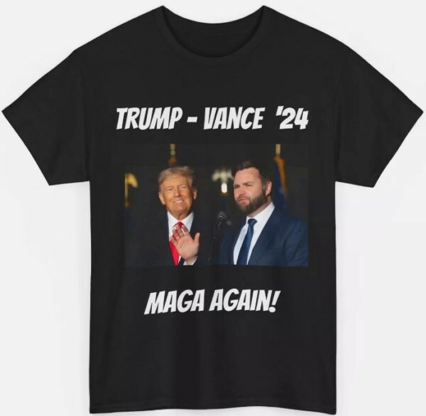 Donald Trump & J.D. Vance 2024 Election Campaign T-Shirt - MAGA Hat & Thumbs Up2