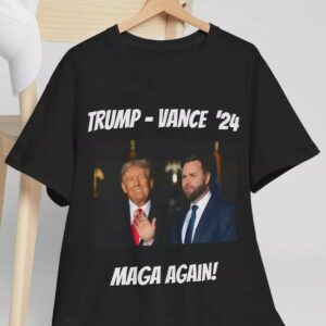 Donald Trump & J.D. Vance 2024 Election Campaign T-Shirt - MAGA Hat & Thumbs Up3