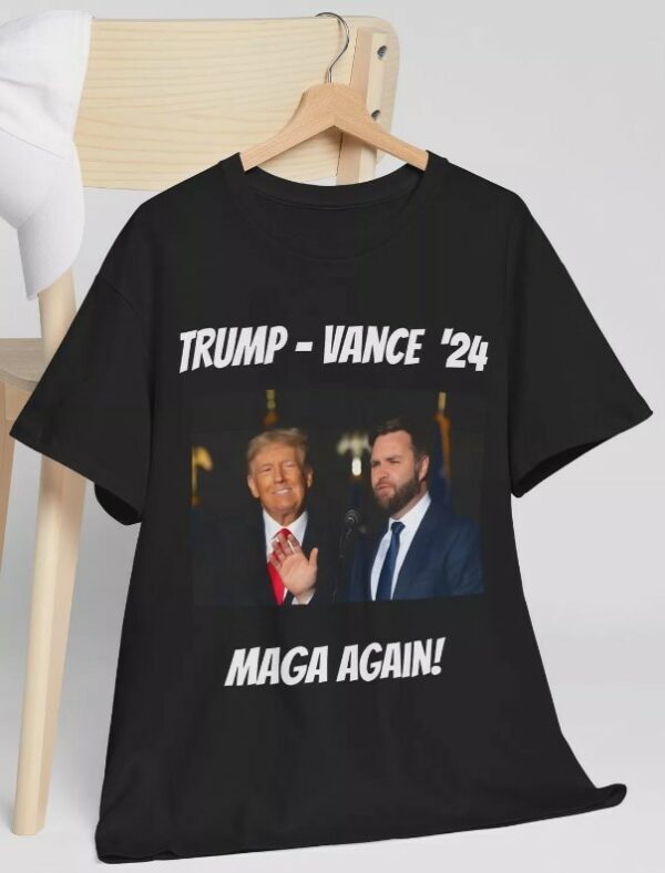 Donald Trump & J.D. Vance 2024 Election Campaign T-Shirt - MAGA Hat & Thumbs Up3