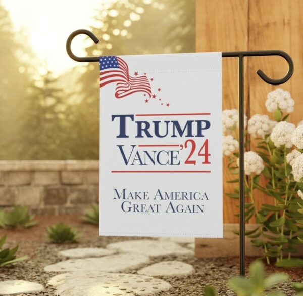 Donald Trump & J.D. Vance 2024 Garden Flag, Trump 2024 Flag, MAGA Garden Flag, Make America Great Again Flag, Trump Vance Outdoor Flag1