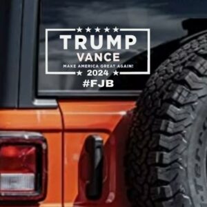 TRUMP VANCE 2024 #FJB Bumper White Sticker Vinyl Water-resistant1