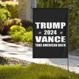 Trump-Vance 2024 Garden Flag,Donald Trump 2024 President J D-Vance Ake Save American Back Double Sided Garden Flag House19