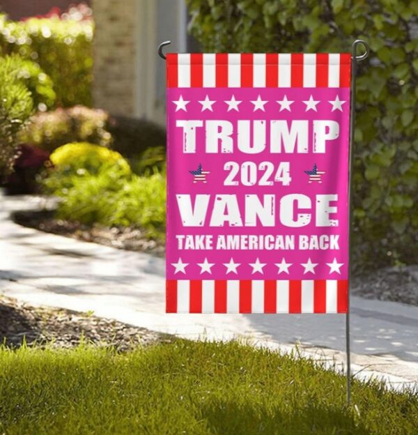 Trump-Vance 2024 Garden Flag,Donald Trump 2024 President J D-Vance Ake Save American Back Double Sided Garden Flag House37