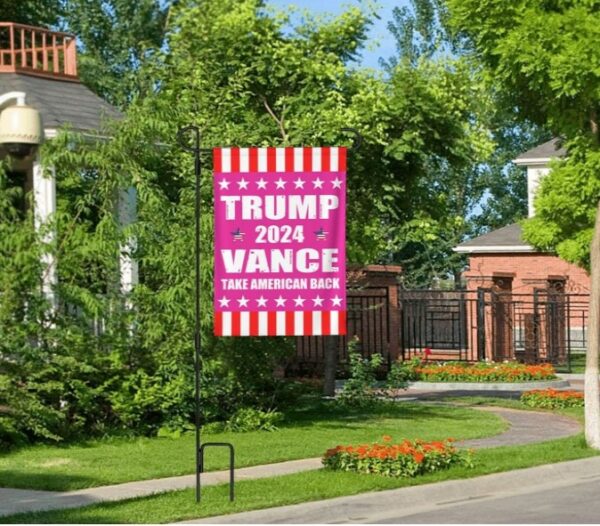 Trump-Vance 2024 Garden Flag,Donald Trump 2024 President J D-Vance Ake Save American Back Double Sided Garden Flag House39