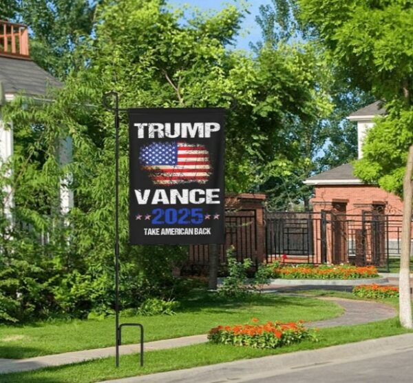 Trump-Vance 2024 Garden Flag,Donald Trump 2024 President J D-Vance Ake Save American Back Double Sided Garden Flag House9