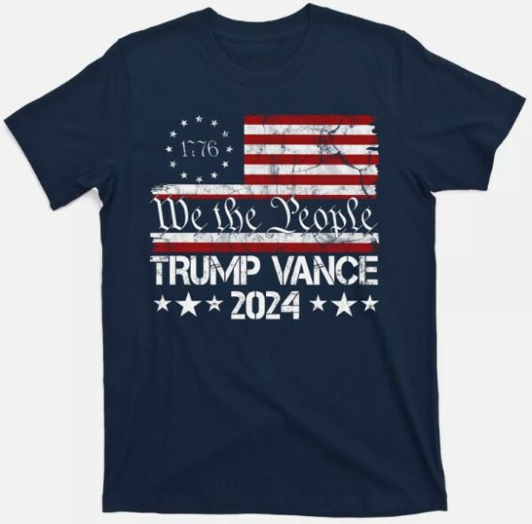 Trump Vance 2024 President Trump Usa Flag Election T-Shirt