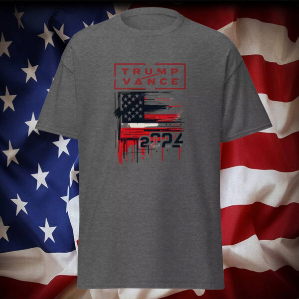 Trump Vance 2024 Presidential Candidate Support T-Shirt Patriotic Flag Edition3