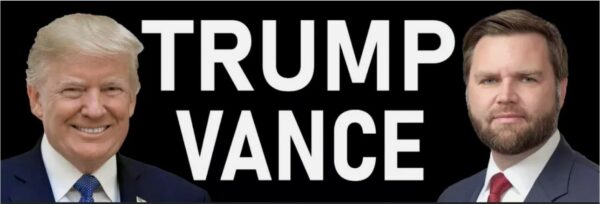 Trump Vance 2024 Waterproof Vinyl Bumper STICKERS Photo 8.5x3 Decals MAGA