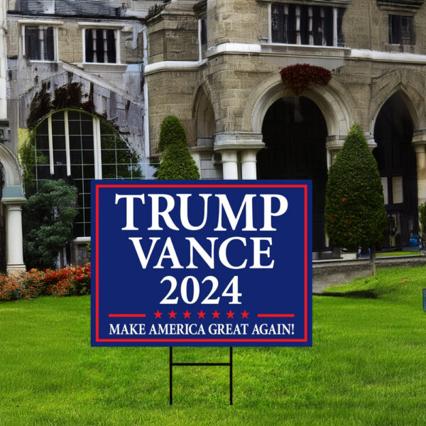 Trump Vance 2024 Yard Sign - Coroplast American Flag Donald Trump For President 2024, Take America Back Yard Signs