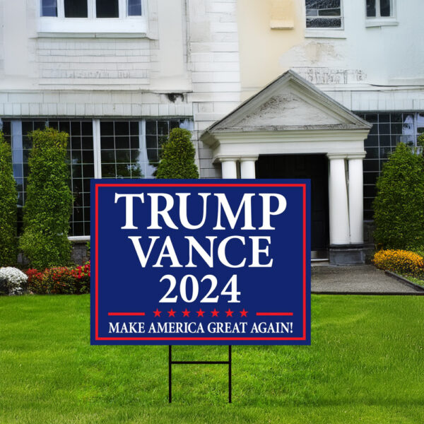 Trump Vance 2024 Yard Signs - Coroplast American Flag Donald Trump For President 2024, Take America Back Yard Sign