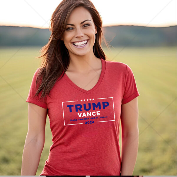 Trump Vance Make America Great Again Red V-Neck Shirt