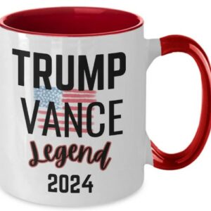 Trump vance legend coffee mug gift ideas for election 2024 american flag teacup1