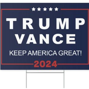 Yard Lawn Trump Vance 2024 Yard Sign with Stand, Trump Sign Us