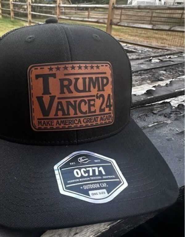 Trump Vance 2024 Leather Badge Hats