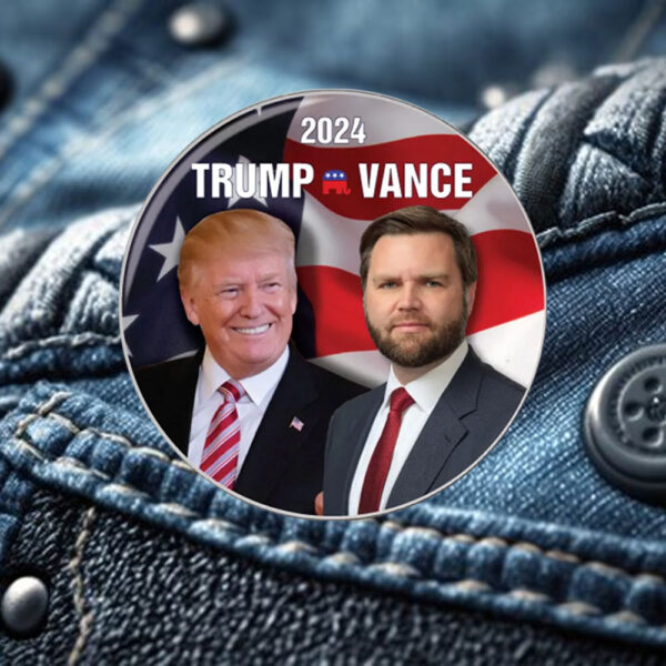 Official 12 TRUMP VANCE Campaign 2024 U.S. Presidential Election 3 Safety Pinback Button1