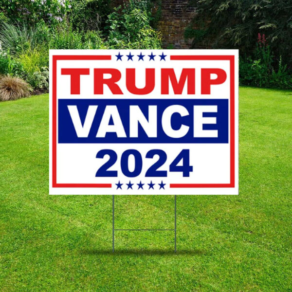 Official Trump Vance 2024 Election Political Yard Sign