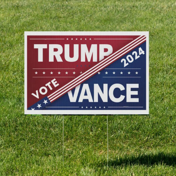 Official Trump Vance 2024 Presidential Election Plastic Yard Sign