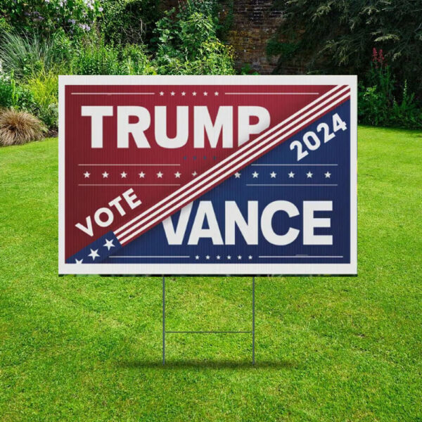 Official Trump Vance 2024 Presidential Election Plastic Yard Sign1