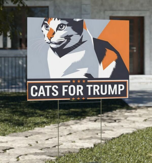 Cats For Trump Vance Yard Sign, Trump Vance Yard Sign, Republican Garden Sign, President Election 2024, Political Lawn Sign