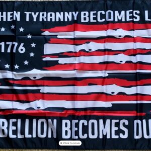 Donald Trump Flag FREE SHIPPING When Tyranny Becomes Law 1776 Freedom B Gun Trump Impeach Biden Red Veterans USA Sign Poster 3x5'