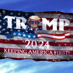 Double-side Printed Trump Keeping America First Flag, Trump For President 2024 Flag, Support Flag, Trump Republican Flag, Election Decor