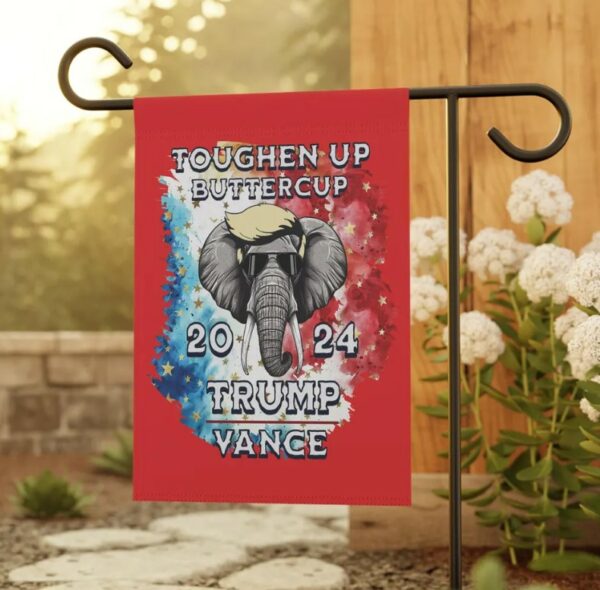 TRUMPVANCE yard flag 2024 election, Trump support, Toughen up Buttercup, Garden & House Banner3