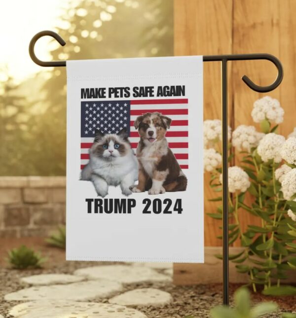 They're eating our cats and dogs, Vote Trump flag, Political Election, 2024, Vote Trump Vance Garden & House Banner, MAGA, Trump Campaign