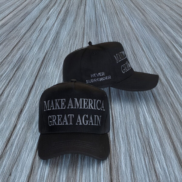 Trump Never Surrender Black MAGA Hats