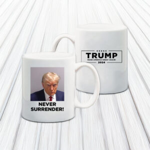 Trump Never Surrender White Coffee Mug US