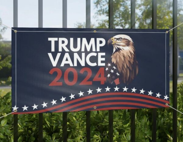 Trump Vance 2024 Banner, MAGA Banner, Republican Flag, American Eagle, Patriotic Banner