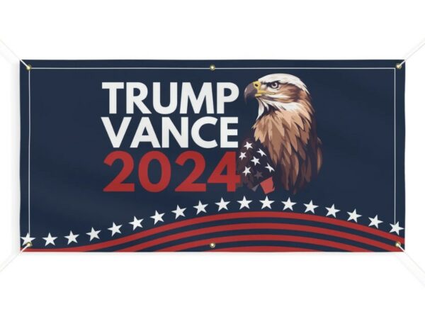 Trump Vance 2024 Banner, MAGA Banner, Republican Flag, American Eagle, Patriotic Banner1