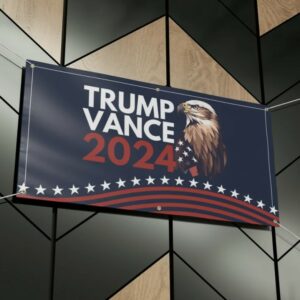 Trump Vance 2024 Banner, MAGA Banner, Republican Flag, American Eagle, Patriotic Banner2