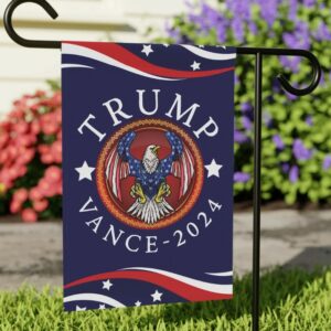 Trump Vance 2024 Eagle Flag Yard Sign, Double-Sided 12x18 Hanging Garden Flag, President Election Republican Outdoor Patriotic Decor Gifts