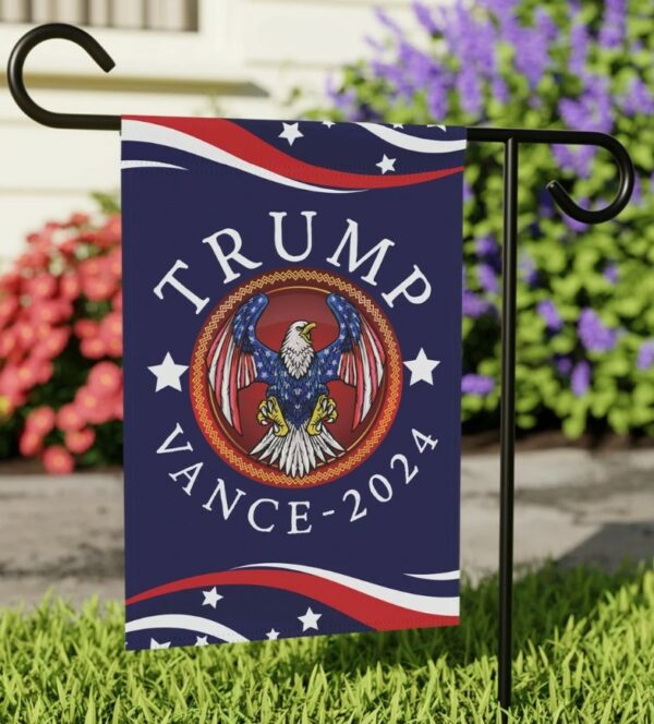 Trump Vance 2024 Eagle Flag Yard Sign, Double-Sided 12x18 Hanging Garden Flag, President Election Republican Outdoor Patriotic Decor Gifts