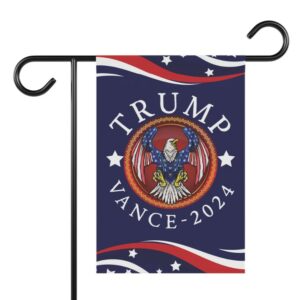 Trump Vance 2024 Eagle Flag Yard Sign, Double-Sided 12x18 Hanging Garden Flag, President Election Republican Outdoor Patriotic Decor Gifts1