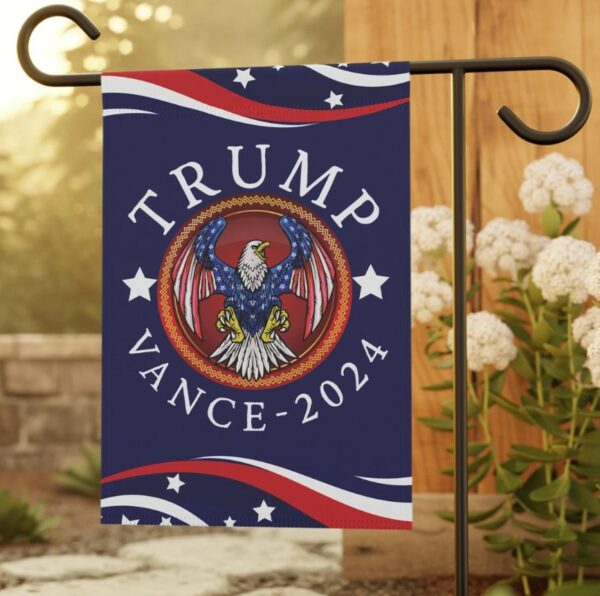 Trump Vance 2024 Eagle Flag Yard Sign, Double-Sided 12x18 Hanging Garden Flag, President Election Republican Outdoor Patriotic Decor Gifts3