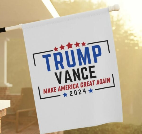 Trump Vance 2024 Logo Garden Flag, Trump Vance Logo Make America Great Again banner, Trump JD Vance Garden flag, Trump banners, Trump 20242