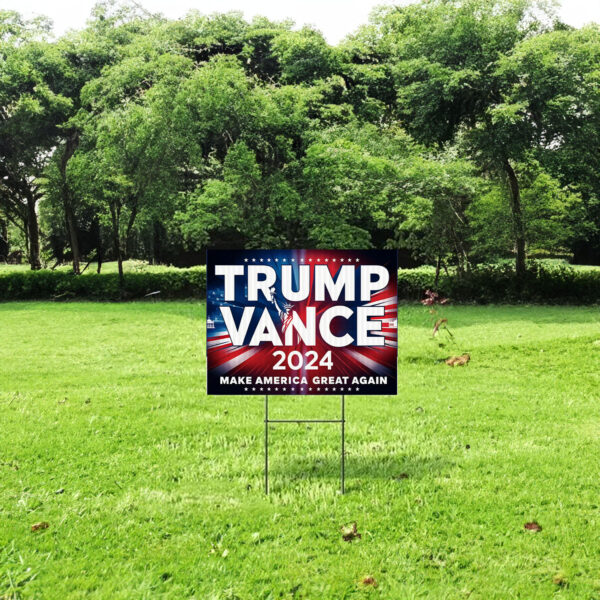 Trump Vance 2024 Make America Great Again Yard Sign with Stakes