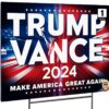 Trump Vance 2024 Make America Great Again Yard Sign with Stakes, Double Sided Political Yard Sign for Republican Party (Design 1)