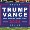 Trump Vance 2024 Rally Yard Sign - Trump Vance2024 America Lawn Sign - Trump For President 2024 - Double Sided - H Stake Included