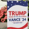 Trump Vance 2024 Republican Outdoor Garden Flag, American Political Yard Art, President Trump and Vance Campaign Gift, Patriotic Decor