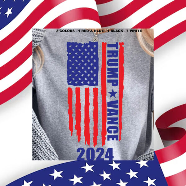 Trump Vance 2024 SVG PNG Trump Vance American Flag 2024 Svg Make America Great Again T-Shirt