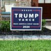 Trump Vance 2024 Single-Sided Yard Sign w2 Free Decals Donald Trump Campaign Sign, Donald Trump, Trump 2024, MAGA Decals, Ships Same DayTrump Vance 2024 Single-Sided Yard Sign w2 Free Decals Donald Trump Campaign Sign, Donald Trump, Trump 2024, MAGA Decals, Ships Same Day