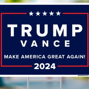 Trump Vance 2024 Single-Sided Yard Sign w2 Free Decals Donald Trump Campaign Sign, Donald Trump, Trump 2024, MAGA Decals, Ships Same Day1