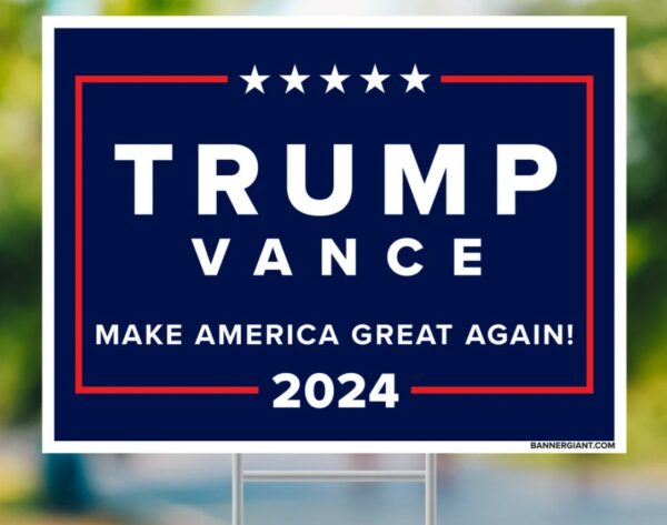 Trump Vance 2024 Single-Sided Yard Sign w2 Free Decals Donald Trump Campaign Sign, Donald Trump, Trump 2024, MAGA Decals, Ships Same Day1