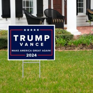 Trump Vance 2024 Single-Sided Yard Sign w2 Free Decals Donald Trump Campaign Sign, Donald Trump, Trump 2024, MAGA Decals, Ships Same Day3